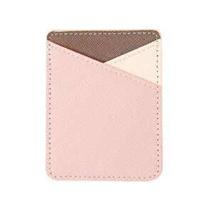 lenoup PU Leather Stick on Cell Phone Wallet,Cell Phone Card Holder Phone Pocket for Credit Card, Business Card ID and Keys(Beige)