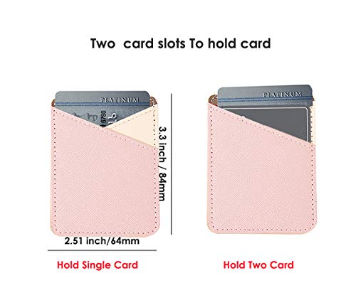 lenoup PU Leather Stick on Cell Phone Wallet,Cell Phone Card Holder Phone Pocket for Credit Card, Business Card ID and Keys(Beige)