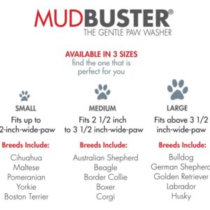 Dexas MudBuster Portable Dog Paw Washer/Paw Cleaner, Large, Light Gray