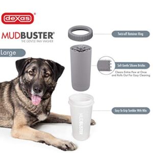 Dexas MudBuster Portable Dog Paw Washer/Paw Cleaner, Large, Light Gray