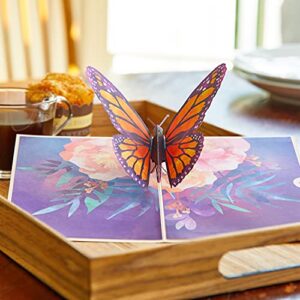 Lovepop Monarch Butterfly Pop Up Card, 5x7-3D Greeting Card, Birthday Pop Up Card, Spring & Nature Card, Card for Mom or Wife, Pop Up Anniversary Card, Thinking of You