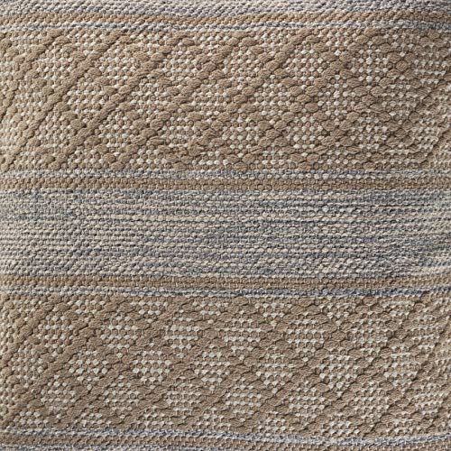 LR Home Criss Cross Throw Pillow Area Rug, 20" x 20", Beige/Gray