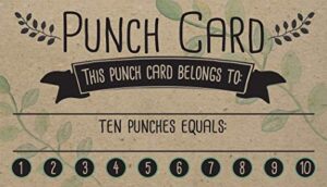 loyalty rewards punch cards for small business - set of 50 kraft paper coupon cards - blank voucher gift rewards card stationery - great loyalty cards for business
