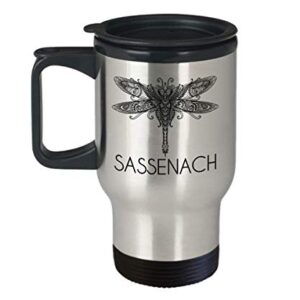 Sassenach Dragonfly Travel Mug Gift for Women Outlander Fan Gifts Scottish Call Me Sassenach