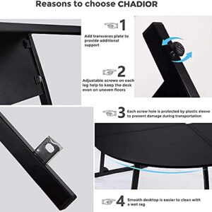 CHADIOR L Shaped Corner Computer Gaming Desk 58" L x 44" W Modern Workstation Table for Small Space Home Office, Black