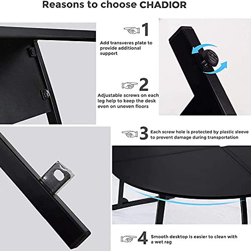 CHADIOR L Shaped Corner Computer Gaming Desk 58" L x 44" W Modern Workstation Table for Small Space Home Office, Black