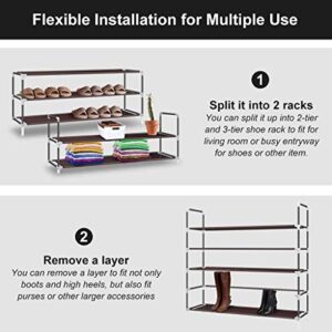 SOONEEDEAR 5 Tiers Shoe Organizer,Shoe Rack,Closet Shoe Organizer, Space Saving Shoe Tower Cabinet Stackable Shelves Holds 20-25 Pairs