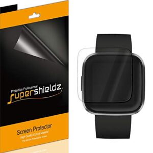 supershieldz (3 pack) designed for fitbit (versa 2) screen protector, (full screen coverage) high definition clear shield (tpu)