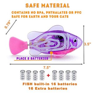 Swimming Robot Fish Cat Toy, Interactive Fish Cat Toys For Indoor Cats Play, Cat Enrichment Electronic Cat Stuff Kitty Exercise Toys Fish with LED Light to Stimulate Your Cat's Hunter Instincts (8pcs)