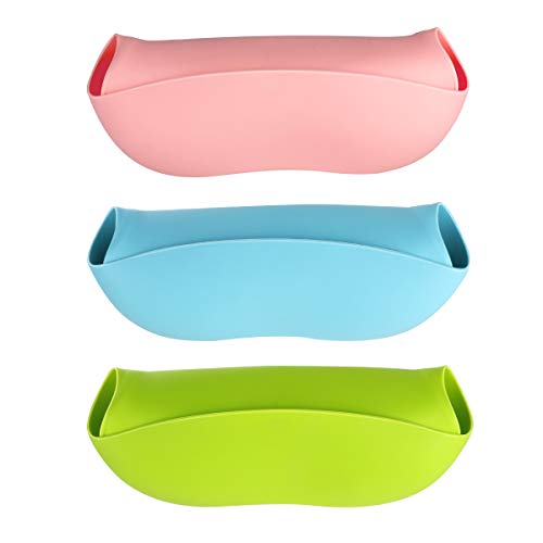 3 Pack Silicone Baby Bib for Babies & Toddlers (6-72 Months), Waterproof, BPA Free, Green Pink and Blue, Easy Wipe Clean