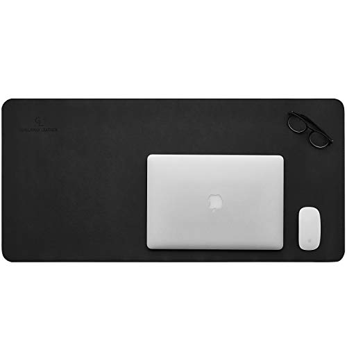 Gallaway Leather Desk Mat,Desk Writing Pad - Office Desk Pad, Large 36" x 17" Black, Desk Mats on Top of Desks, Gift Ready Elegant Computer Desk Mat Desk Cover Desk Pad Protector PU Leather