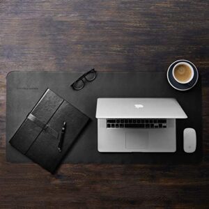 Gallaway Leather Desk Mat,Desk Writing Pad - Office Desk Pad, Large 36" x 17" Black, Desk Mats on Top of Desks, Gift Ready Elegant Computer Desk Mat Desk Cover Desk Pad Protector PU Leather