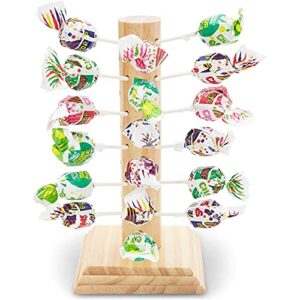 juvale lollipop display holder, wooden cake pop stand (9 inches, 48 holes)