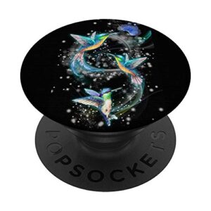 awesome hummingbird flying art popsockets popgrip: swappable grip for phones & tablets
