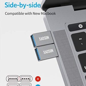 XAOSUN [10Gbps] USB C to USB Adapter (2 Pack), 3.1 USB C to USB A Adapter, Support Superfast Data Sync(OTG) & Fast Charging, Fit for MacBook Pro, MacBook Air, iPad Pro, Galaxy, Moto, Nintendo Switch