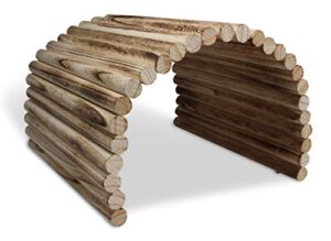 flexible wood hideout - extra large - house, tunnel, ramp, bridge, tube for guinea pigs, ferrets, hedgehogs, chinchillas, small rabbits, and other small animals - accessories, toys, and supplies