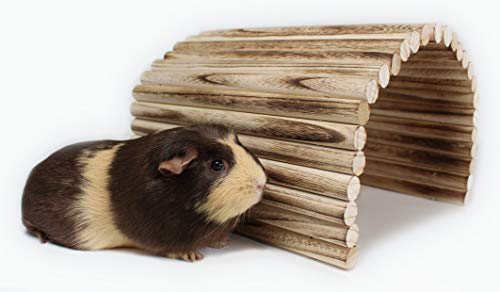 Flexible Wood Hideout - Extra Large - House, Tunnel, Ramp, Bridge, Tube for Guinea Pigs, Ferrets, Hedgehogs, Chinchillas, Small Rabbits, and Other Small Animals - Accessories, Toys, and Supplies