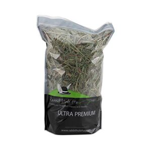 rabbit hole hay ultra premium, hand packed soft timothy hay for your small pet rabbit, chinchilla, or guinea pig (24oz)