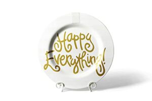 happy everything! white stripe big round platter