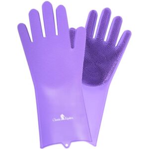 classic equine wash gloves, purple