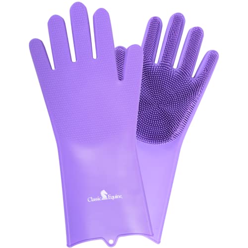 Classic Equine Wash Gloves, Purple