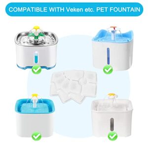 Cat Fountain Filter Replacement, Cat Water Filters with Three Stage Filtration System for 84oz/ 2.5L Automatic Pet Fountain Dog Water Dispenser, 8 Packs