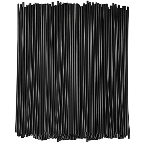 [1000 Bulk Pack] 7 Inch Plastic Sip Stirrers/Straws - Disposable Stir Sticks for Coffee & Cocktail - Black