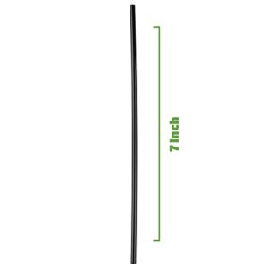 [1000 Bulk Pack] 7 Inch Plastic Sip Stirrers/Straws - Disposable Stir Sticks for Coffee & Cocktail - Black