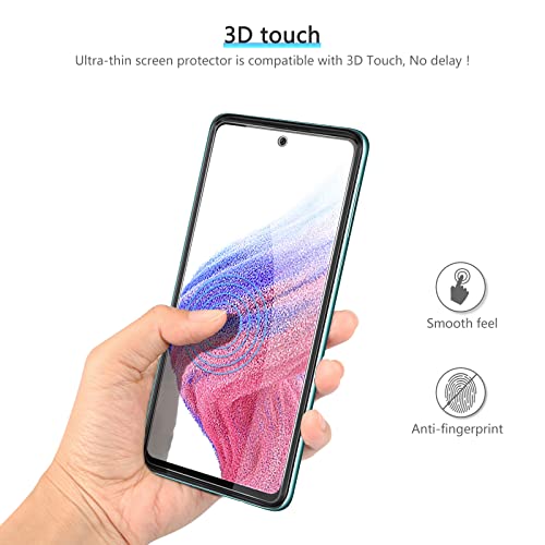 OMOTON [4 Pack] Screen Protector Compatible with Samsung Galaxy A53 5G - Easy Installation/Bubble Free/Tempered Glass for Galaxy A53/ A52 Series