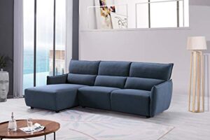 american eagle furniture ae-l550 modern fabric upholstered right facing sectional, 98", blue