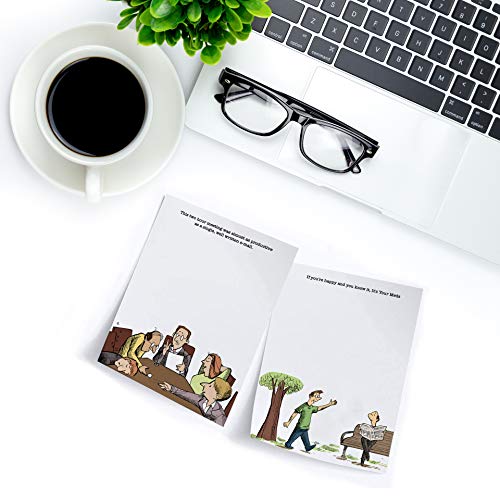 Motivation Without Borders 4 Notepads with Funny Office Humor | Perfect novelty gift for coworker, friend or family | 4.25" x 5.5" with 50 sheets per pad