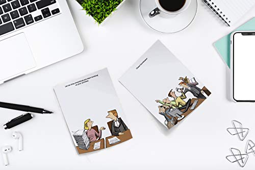 Motivation Without Borders 4 Notepads with Funny Office Humor | Perfect novelty gift for coworker, friend or family | 4.25" x 5.5" with 50 sheets per pad