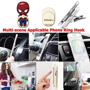 ZOSTLAND 3PCS Super Hero Phone Ring,Universal 360°Adjustable Phone Case Finger Grip Stand Holder Desk Stent Mount Hook Compatible with iPhone 13 12 11 XS MAX X Plus iPad (Iron Captain Spider)