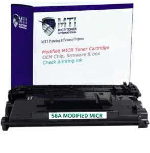 mti 58a micr compatible replacement for cf258a 258a modified toner | laser pro printer m404n m404dn m404dw mfp m428fdw m428fdn m428dw m404 m428 | 58x cf258x check printing ink