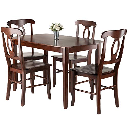 Set of 5 Inglewood Set Dining Table with 4 Key Hole Back Chairs 47"