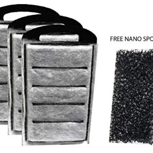 3 Pack Performance Replacement Cartridges: Fits Aquarium Masters Nano & Deep Blue Professional BioMaxX Nano Power Filter