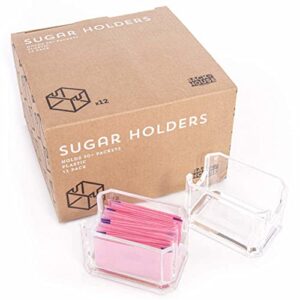 sugar packet holders, 12 pack - clear plastic storage containers for kitchen - commercial & business organization for restaurants & home, coffee bars, & diners - food and beverage accessories