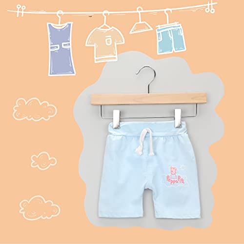 TOPIA HANGER 11.8'' Unfinished/Natural Wooden Pants Skirt Hangers for Kids Baby Toddler Children, Extra Thick Chrome Hooks & Anti-Wrinkle Premium Flat Clips 10 Pack CT09PN