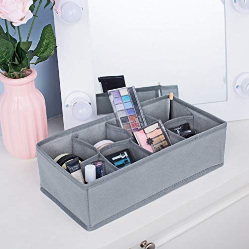 ABIN LIVING Underwear Organizer - Closet Drawers Organizer Storage for Underwear, Bra, Socks and Clothes, Drawer Organizers for Clothing, Panties Organizer For Drawer, Lingerie Organizer, Grey