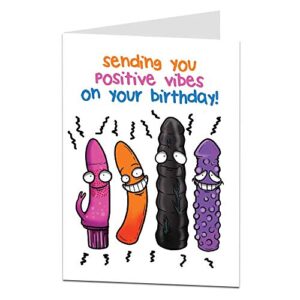 funny birthday card for women sending you positive vibes