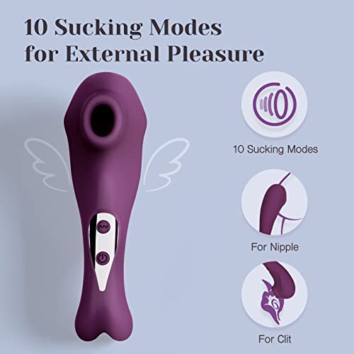 Tracy's Dog Clitoral Sucking Vibrator for Clit Nipple Stimulation with 10 Suction Modes, Adult Oral Sex Toys for Women Couples (P.Cat)