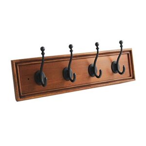 hickory hardware cottage collection coat rack/hook rail 4 coat and hat hooks 20 inch long medium wood grain with vintage bronze finish