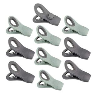 cook with color set of ten chip bag clips with magnet, rubber bag clip with airtight seal, kitchen storage clips for organizing and sealing needs (speckled gray & teal)
