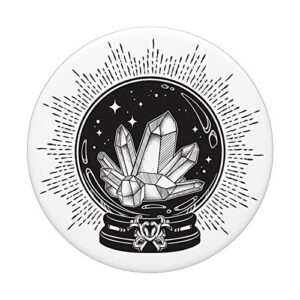 Retro Vintage Witchy Crystal Ball Witch Crystals with Stars PopSockets PopGrip: Swappable Grip for Phones & Tablets