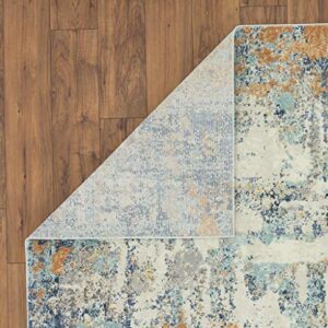 LUXE WEAVERS Abstract Blue Multi Colored 8 x 10 Modern Area Rug