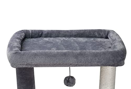 WIKI Newest 36.6 Cat Tree with Cat Condo and Hanging Hammock,Grey