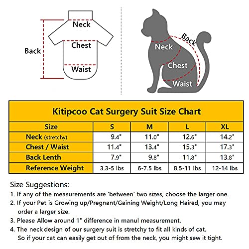 Professional Surgery Recovery Suit for Cats Paste Cotton Breathable Surgery Suits for Abdominal Wounds and Skin Diseases for Cats Dogs, After Surgery Wear Suit (M (6-8 lbs), Doughnut)