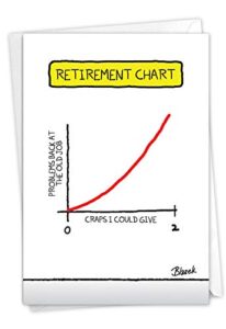 nobleworks - funny retirement card with envelope, colorful retiree congrats greeting - retirement chart c3257rtg