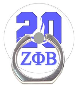 royal blue and white zeta zpb sorority cell phone ring stand finger ring holder 360° rotation phone holder ring grip compatible all smartphones