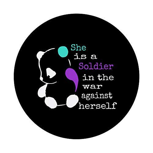 She is a Soldier Semicolon Gift Suicide Prevention Awareness PopSockets PopGrip: Swappable Grip for Phones & Tablets